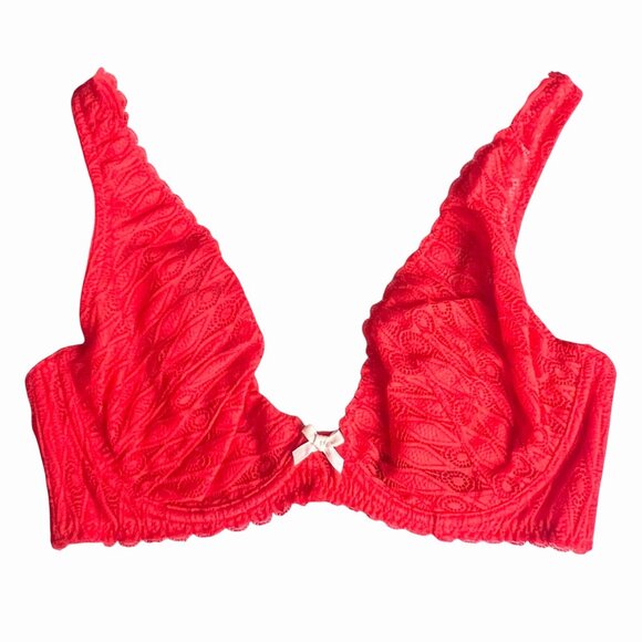 Heidi Klum Intimates Sexy Red Lace Underwire Dreamtime Bra 34DD NWOT - Picture 2 of 9